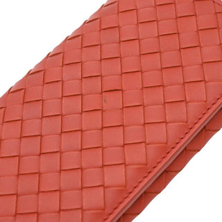 BOTTEGA VENETA | Muted Red-Orange Intrecciato Leather Bifold Continental Wallet