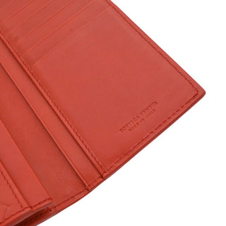 BOTTEGA VENETA | Muted Red-Orange Intrecciato Leather Bifold Continental Wallet