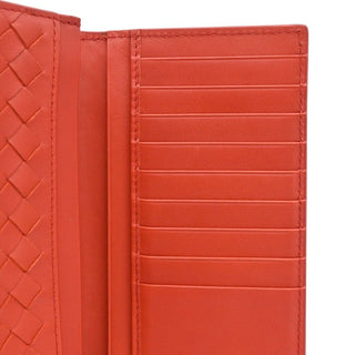 BOTTEGA VENETA | Muted Red-Orange Intrecciato Leather Bifold Continental Wallet