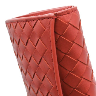 BOTTEGA VENETA | Muted Red-Orange Intrecciato Leather Bifold Continental Wallet