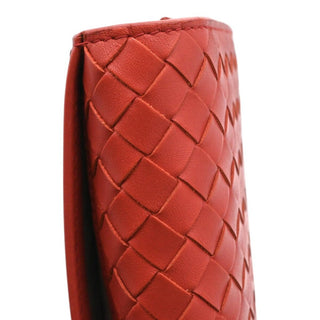 BOTTEGA VENETA | Muted Red-Orange Intrecciato Leather Bifold Continental Wallet
