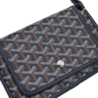 Navy Blue Goyardine Plumet Pouch-Wallet