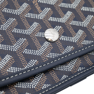 Navy Blue Goyardine Plumet Pouch-Wallet