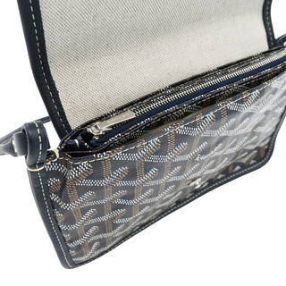 Navy Blue Goyardine Plumet Pouch-Wallet