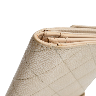 CHANEL | Nude Pearly Quilted Caviar Leather Continental Wallet