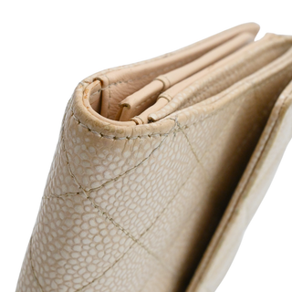 CHANEL | Nude Pearly Quilted Caviar Leather Continental Wallet