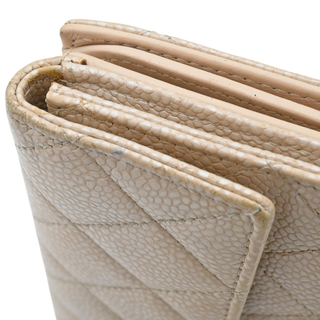 CHANEL | Nude Pearly Quilted Caviar Leather Continental Wallet