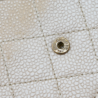 Nude Pearly Quilted Caviar Leather Continental Wallet