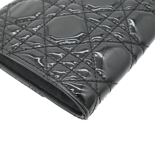 Black Lady Dior Patent Cannage Chain Clutch