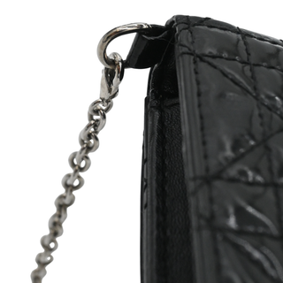 Black Lady Dior Patent Cannage Chain Clutch
