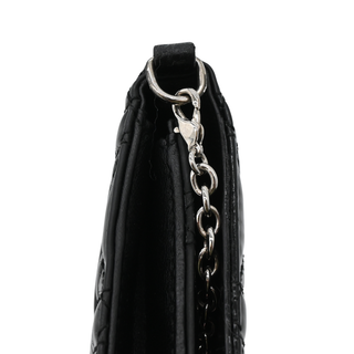 Black Lady Dior Patent Cannage Chain Clutch