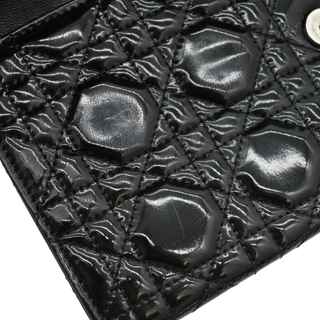 Black Lady Dior Patent Cannage Chain Clutch
