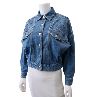 Denim Bomber Mini Jacket