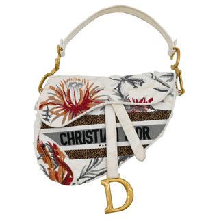 Embroidered Canvas Saddle Bag