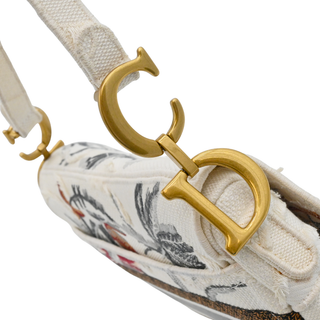 Embroidered Canvas Saddle Bag