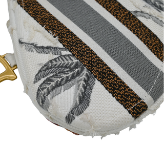 Embroidered Canvas Saddle Bag