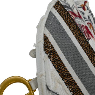 Embroidered Canvas Saddle Bag