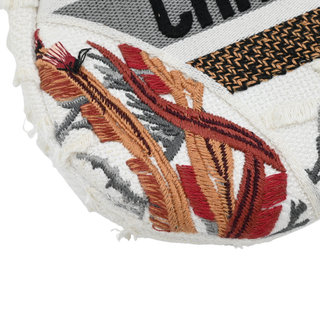 Embroidered Canvas Saddle Bag