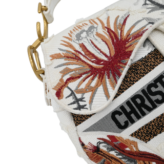 Embroidered Canvas Saddle Bag
