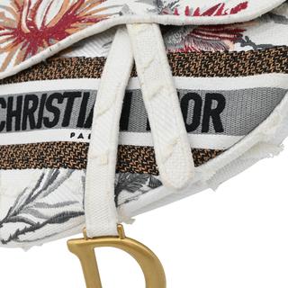 Embroidered Canvas Saddle Bag