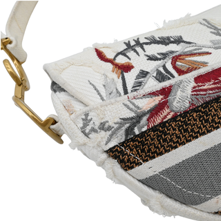 Embroidered Canvas Saddle Bag