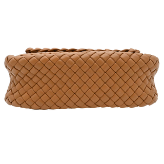 Tan Intrecciato Cobble Leather Shoulder Bag