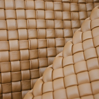 Tan Intrecciato Cobble Leather Shoulder Bag