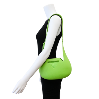 BOTTEGA VENETA | Lime Green Punch Rubber Molded Shoulder Bag