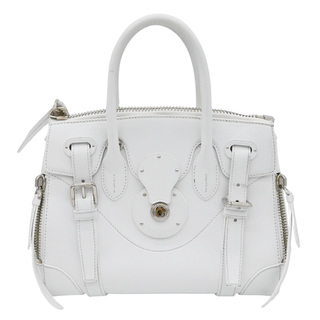 RALPH LAUREN | White Leather Ricky 27 Top Handle Bag