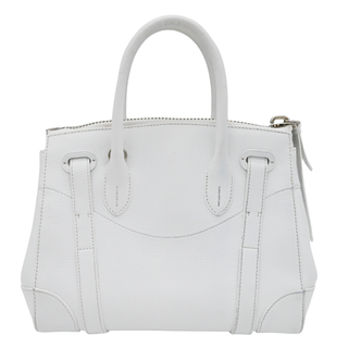 RALPH LAUREN | White Leather Ricky 27 Top Handle Bag