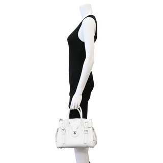 RALPH LAUREN | White Leather Ricky 27 Top Handle Bag