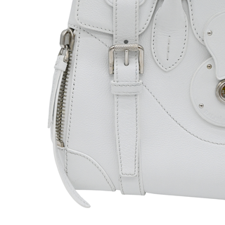 RALPH LAUREN | White Leather Ricky 27 Top Handle Bag