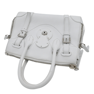 RALPH LAUREN | White Leather Ricky 27 Top Handle Bag