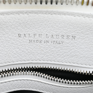 RALPH LAUREN | White Leather Ricky 27 Top Handle Bag