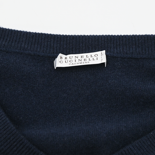 Navy Blue Monili Cashmere Knit Sweater