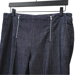 Dark Denim Zipper Waist Pants