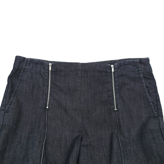 Dark Denim Zipper Waist Pants