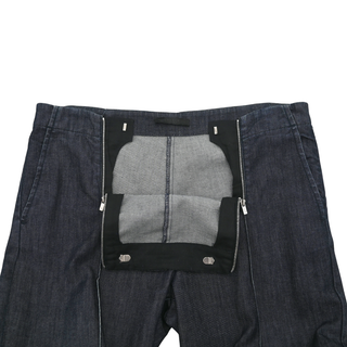 Dark Denim Zipper Waist Pants