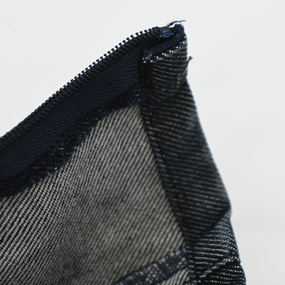 Dark Denim Zipper Waist Pants