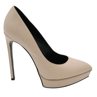 SAINT LAURENT | Janis Nude Leather Platform Pumps
