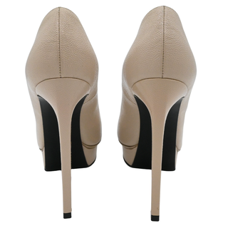 Janis Nude Leather Platform Pumps