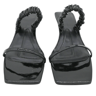 Georgia Kitten-Heel Patent Heel Sandals
