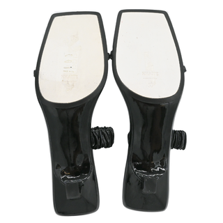 Georgia Kitten-Heel Patent Heel Sandals