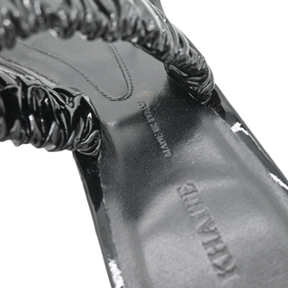 Georgia Kitten-Heel Patent Heel Sandals
