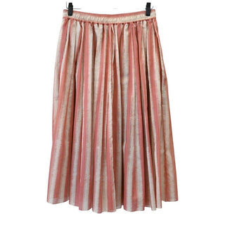 CHRISTIAN DIOR | Pink Striped Cotton Midi Skirt