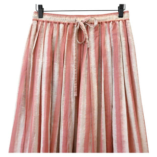 CHRISTIAN DIOR | Pink Striped Cotton Midi Skirt