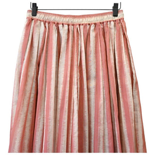 CHRISTIAN DIOR | Pink Striped Cotton Midi Skirt
