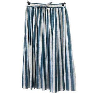 CHRISTIAN DIOR | Blue Striped Cotton Midi Skirt
