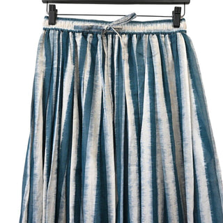 CHRISTIAN DIOR | Blue Striped Cotton Midi Skirt