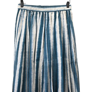 CHRISTIAN DIOR | Blue Striped Cotton Midi Skirt